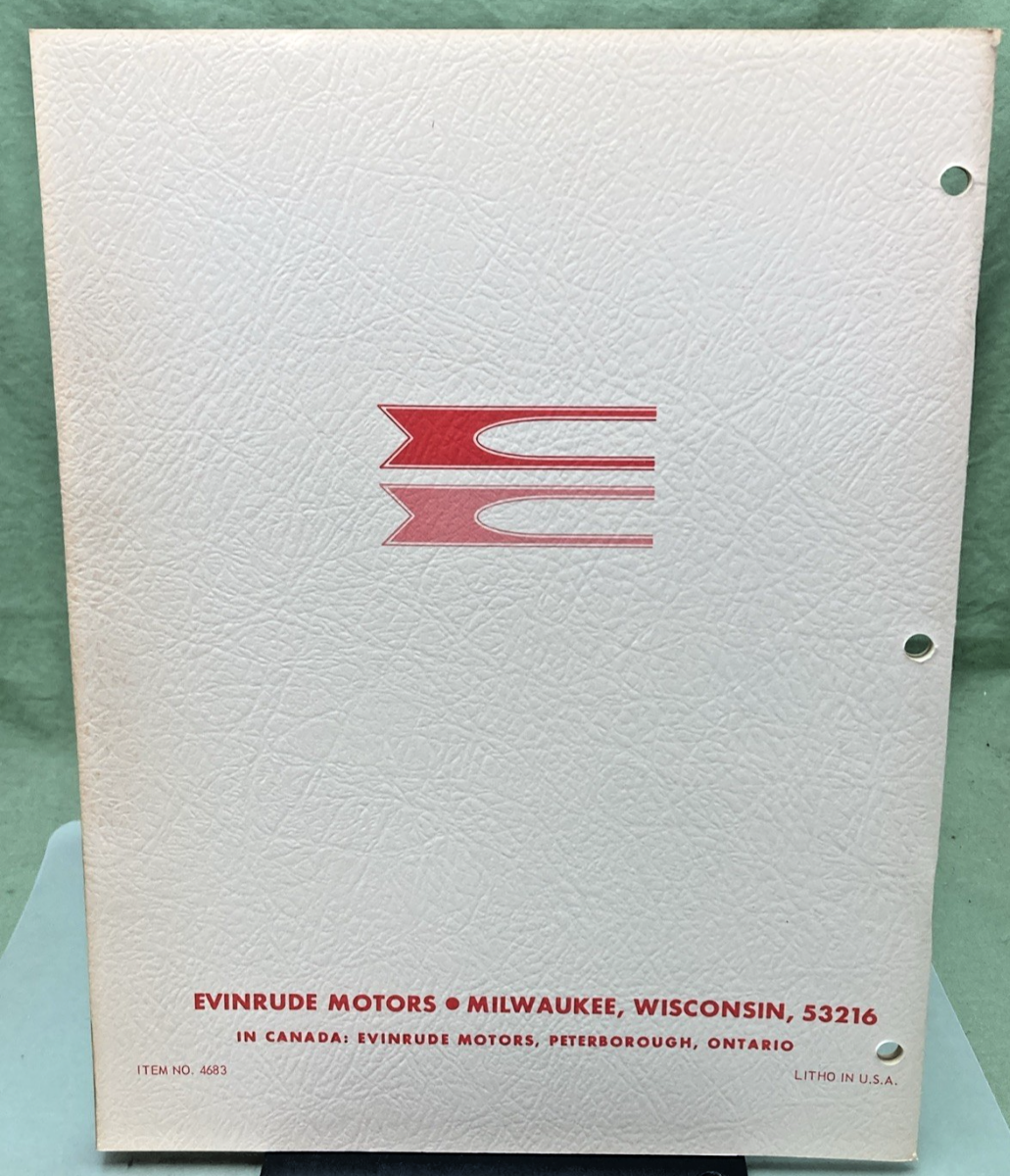 NEW GENUINE EVINRUDE 4683 FISHERMAN 6 HP SERVICE MANUAL 1970
