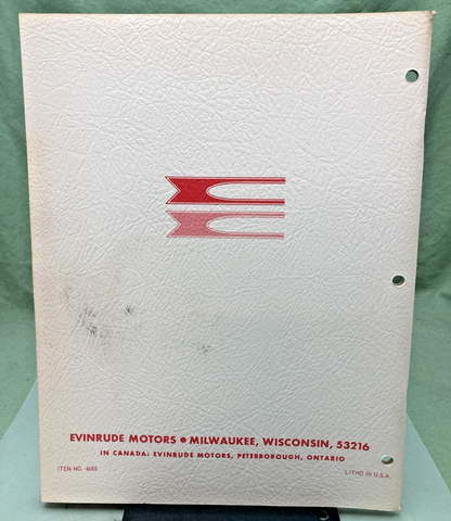 NEW GENUINE EVINRUDE 4685 FASTWIN 18 HP SERVICE MANUAL 1970