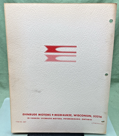 NEW GENUINE EVINRUDE 4687 SKI-TWIN/SKI-TWIN ELECTRIC 33 HP SERVICE MANUAL 1970