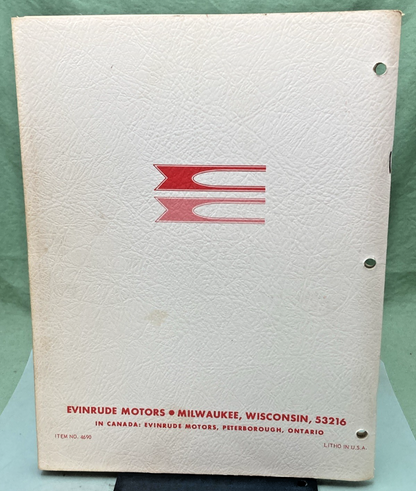 NEW GENUINE EVINRUDE 4690 STARFLITE 85 HP SERVICE MANUAL 1970