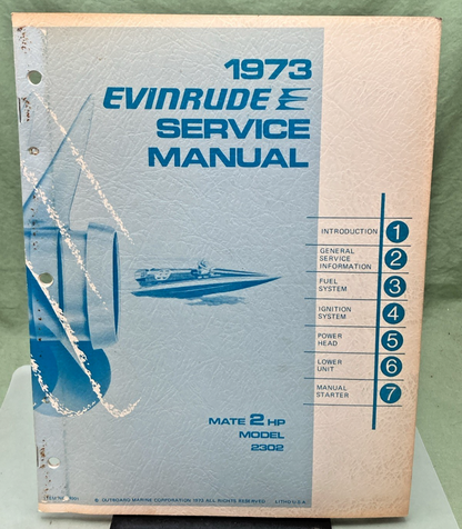 NEW GENUINE EVINRUDE 4901 MATE 2 HP SERVICE MANUAL 1973