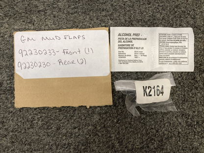 NEW GENUINE GM 92230233/92230230 MUD FLAPS FRONT(1) REAR(2), 2010-2012 CAMARO
