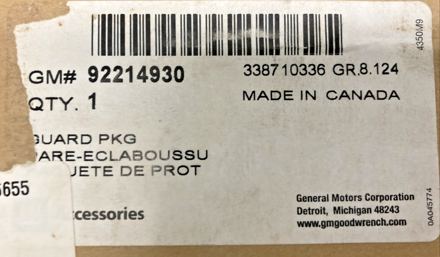 NEW GENUINE GM 92230233/92230230 MUD FLAPS FRONT(1) REAR(2), 2010-2012 CAMARO