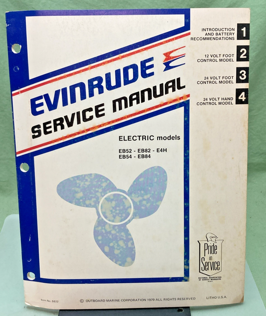 NEW GENUINE EVINRUDE 5532 ELECTRIC MODELS SERVICE MANUAL 1979