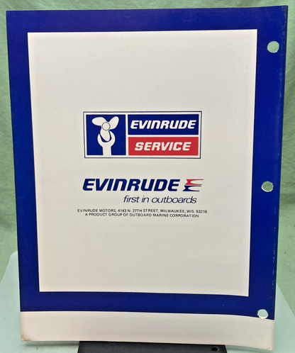 NEW GENUINE EVINRUDE 5487 2 HP MODELS SERVICE MANUAL 1980