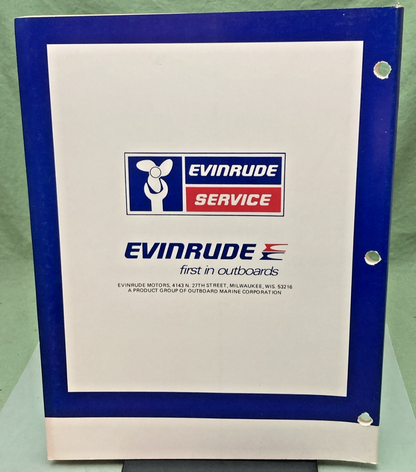 NEW GENUINE EVINRUDE 5490 4.5/7.5 HP MODELS SERVICE MANUAL 1980