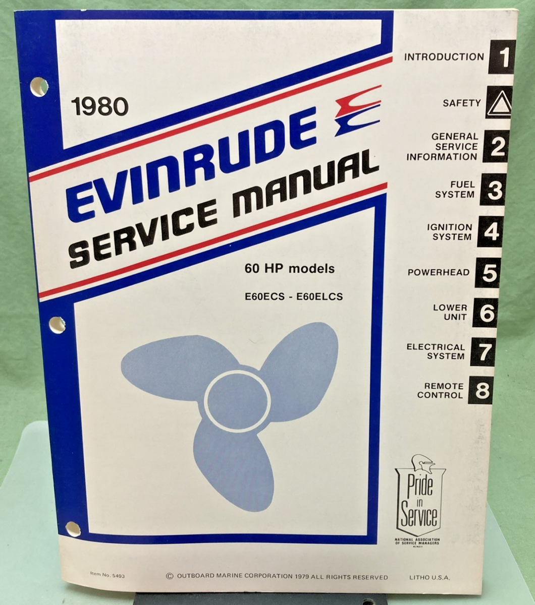 NEW GENUINE EVINRUDE 5493 60 HP MODELS SERVICE MANUAL 1980