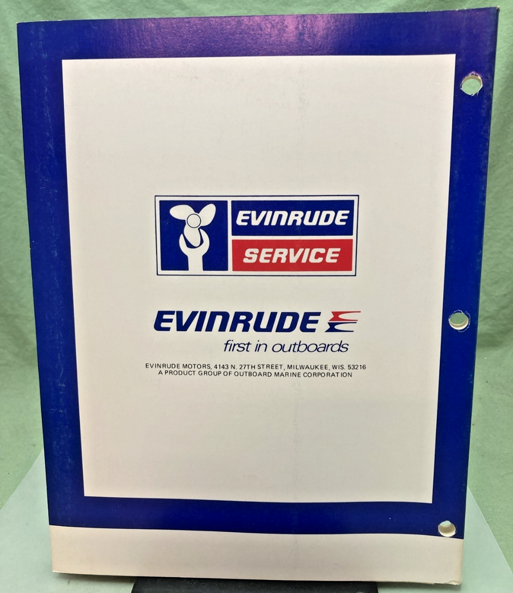 NEW GENUINE EVINRUDE 5494 70/75 HP MODELS SERVICE MANUAL 1980