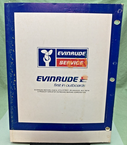 NEW GENUINE EVINRUDE 5496 V-6 HP MODELS SERVICE MANUAL 1980