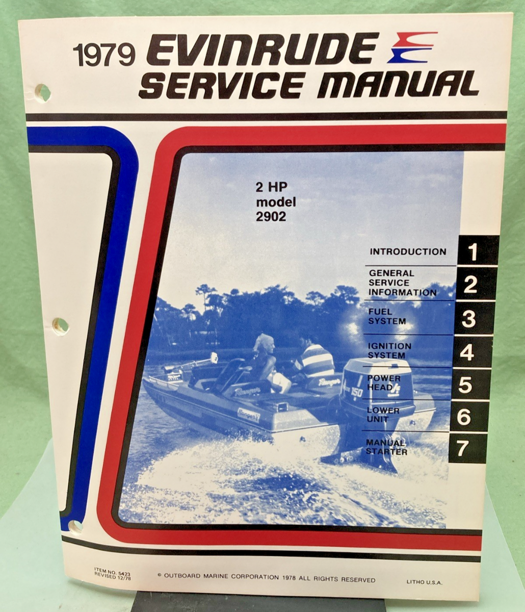NEW GENUINE EVINRUDE 5423 2 HP MODELS SERVICE MANUAL 1979