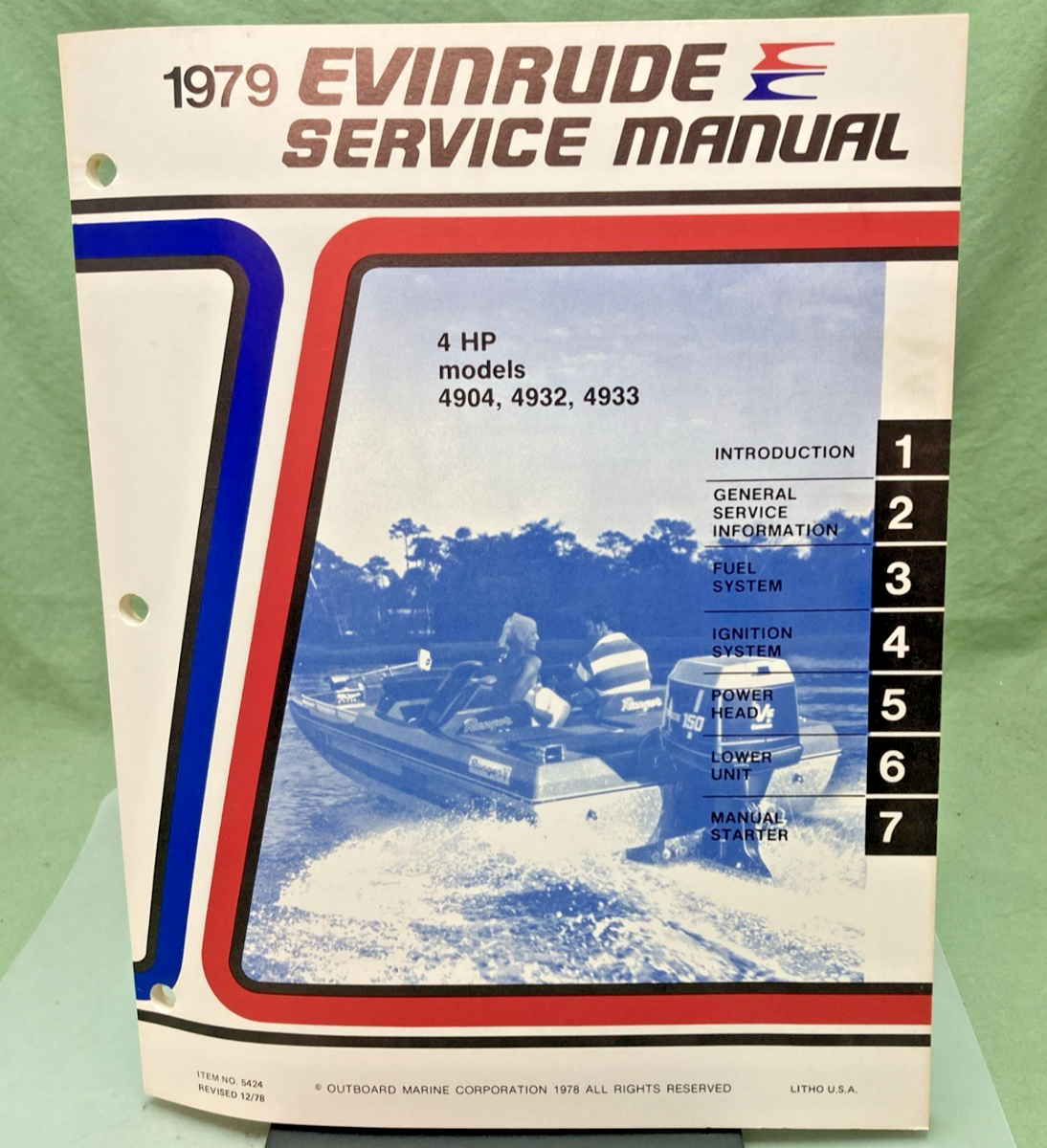 NEW GENUINE EVINRUDE 5424 4 HP MODELS SERVICE MANUAL 1979