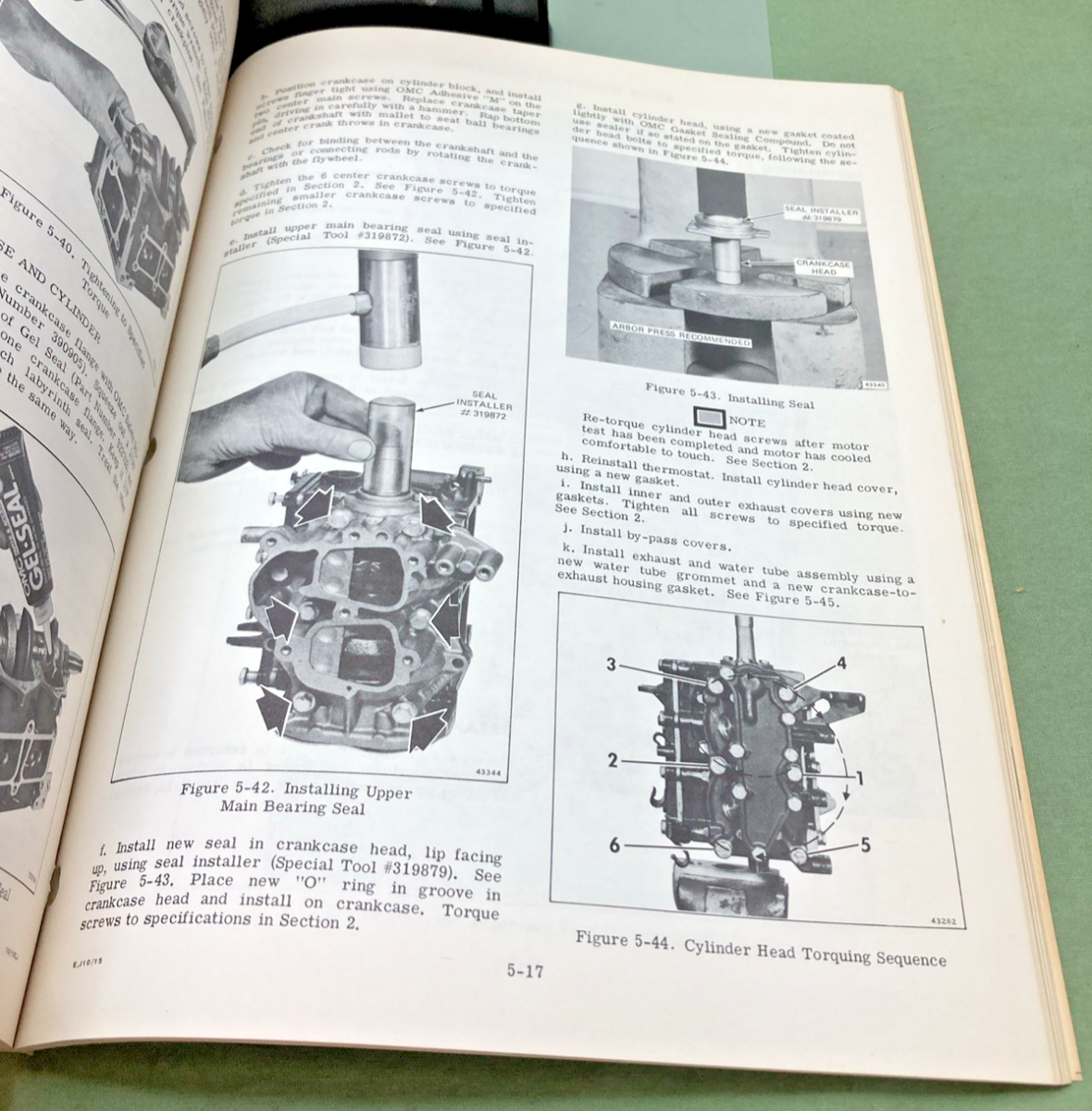 NEW GENUINE EVINRUDE 5426 9.9/15 HP MODELS SERVICE MANUAL 1979
