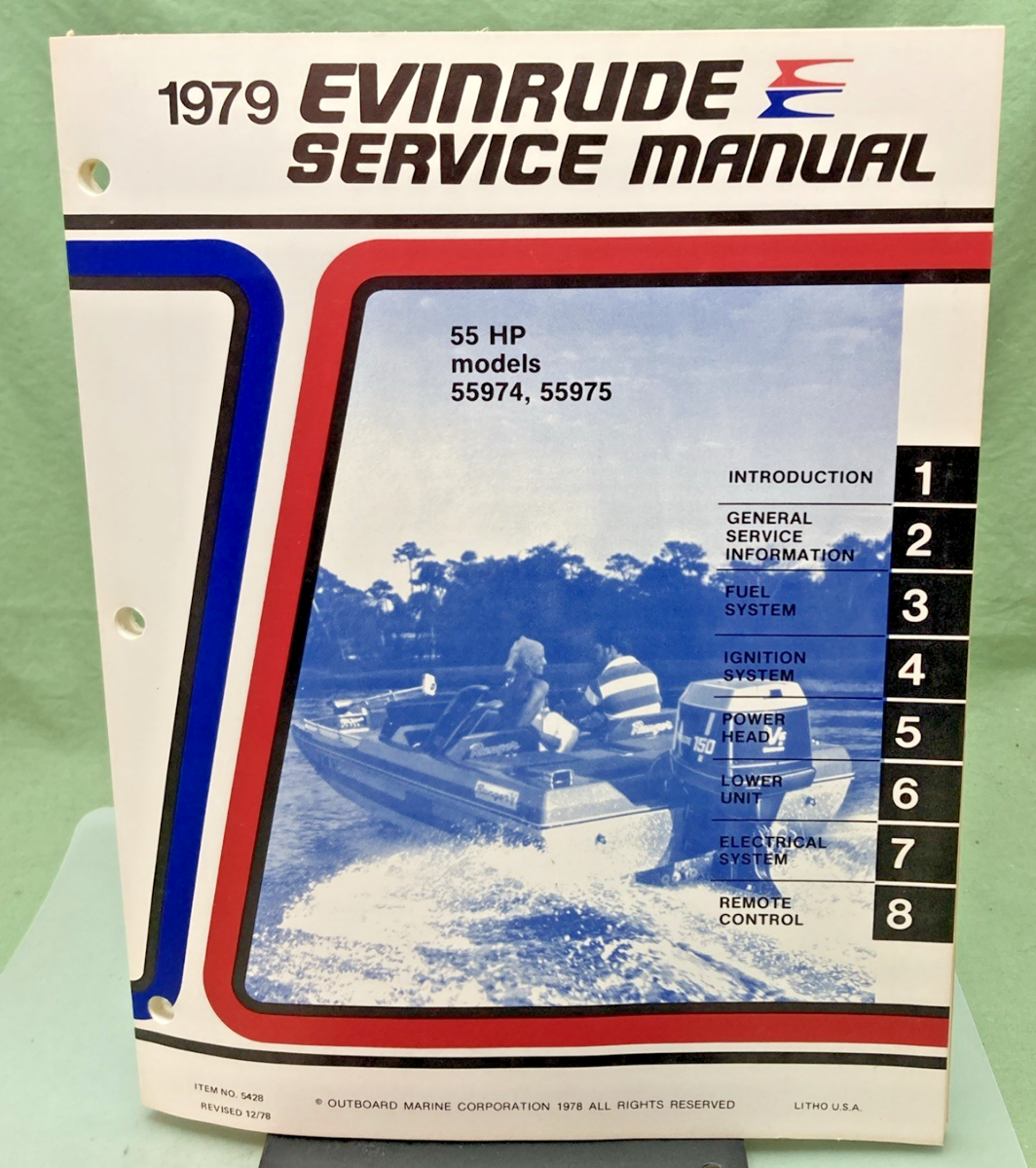 NEW GENUINE EVINRUDE 5428 55 HP MODELS SERVICE MANUAL 1979