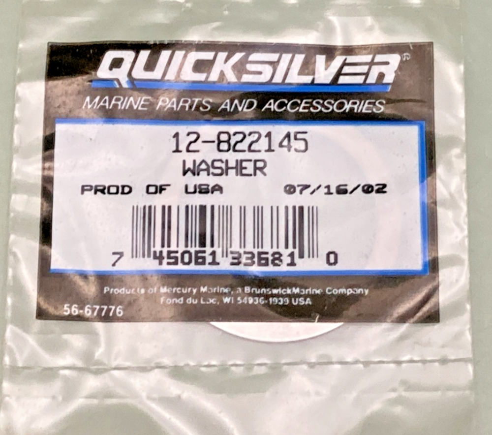QTY 2 NEW GENUINE MERCURY 12-822145 WASHER
