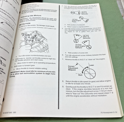 NEW GENUINE FORCE OUTBOARDS 90-823871940 TECHNICIANS HANDBOOK 1994