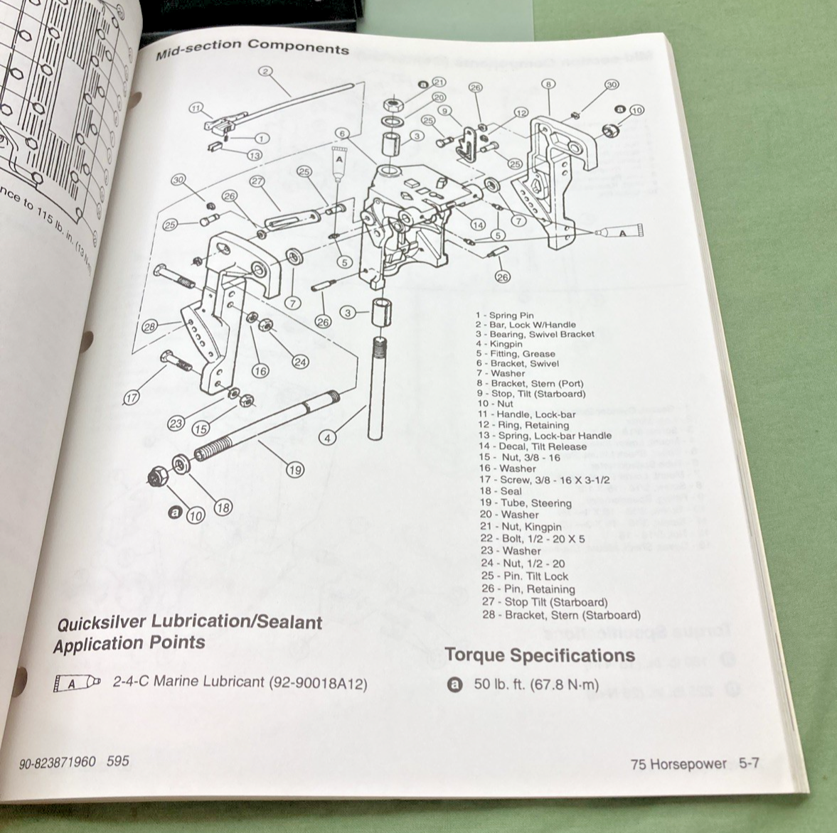 NEW GENUINE FORCE OUTBOARDS 90-823871960 TECHNICIANS HANDBOOK 1996