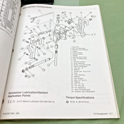 NEW GENUINE FORCE OUTBOARDS 90-823871960 TECHNICIANS HANDBOOK 1996