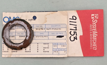 NEW GENUINE OMC 911753 Pinion Nut