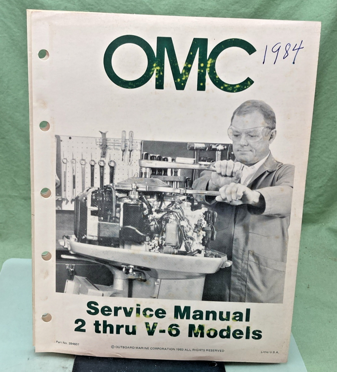 NEW GENUINE OMC 394607-1 SECTION ONE 2 THRU V-6 SERVICE MANUAL 1983