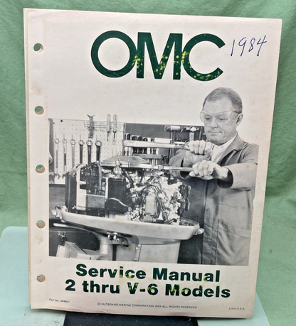 NEW GENUINE OMC 394607-1 SECTION ONE 2 THRU V-6 SERVICE MANUAL 1983