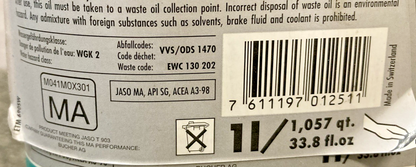 NEW GENUINE MOTOREX MX 10W40 4T FORMULA SEMI SYNTHETIC MOTOR OIL 1 LITER/33.8FL