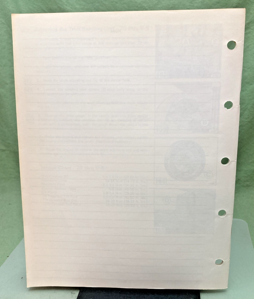 NEW GENUINE OMC 394607-10 SECTION TEN POWER TRIM AND TILT SERVICE MANUAL 1983