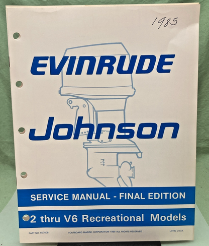 NEW GENUINE EVINRUDE JOHNSON 507508-S SAFETY SECTION SERVICE MANUAL 1985