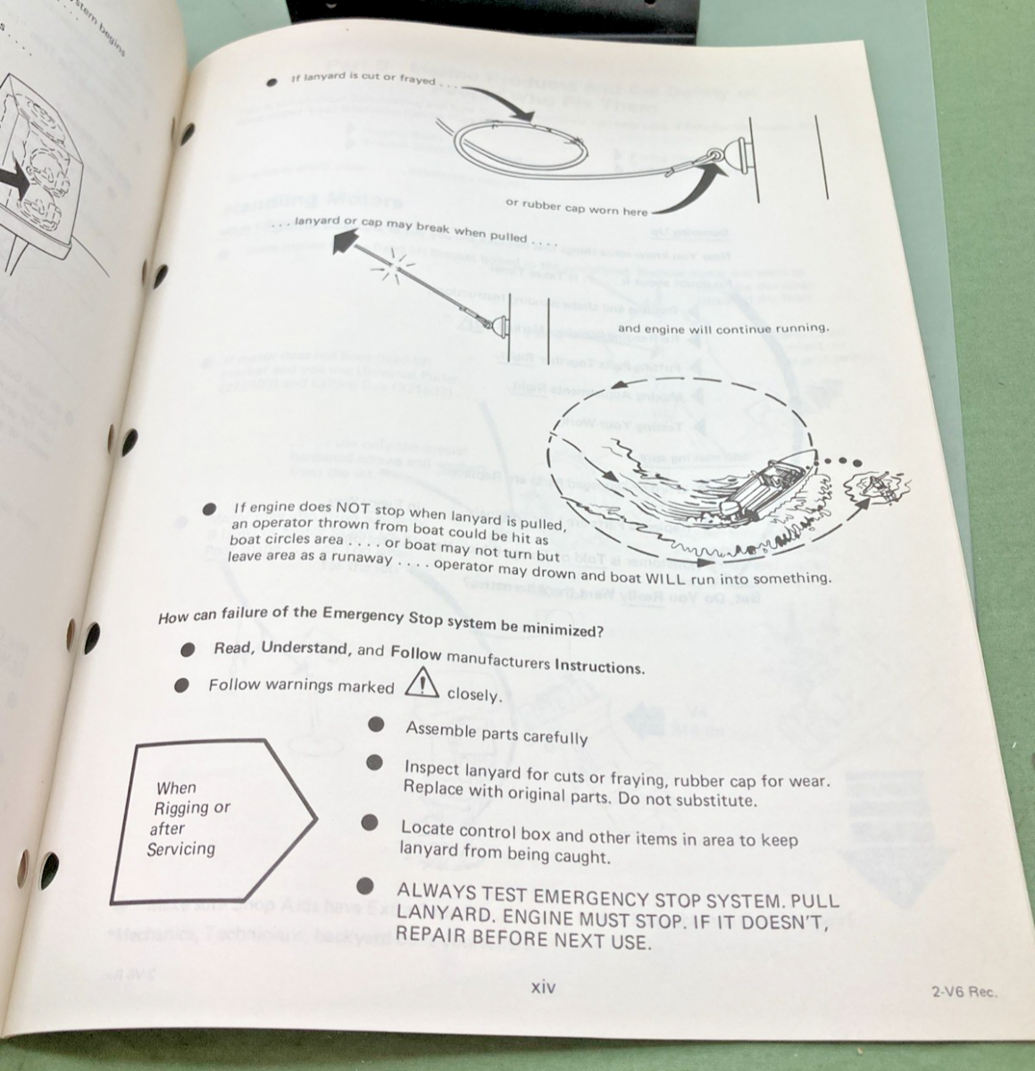 NEW GENUINE EVINRUDE JOHNSON 507508-S SAFETY SECTION SERVICE MANUAL 1985