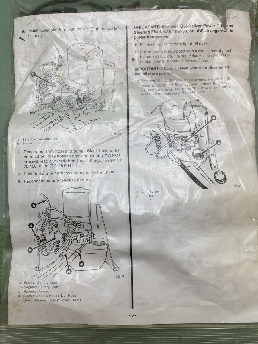 NEW GENUINE MERCURY 18545A1 Repair Kit