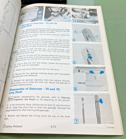 NEW GENUINE OMC 507508-6 SECTION SIX GEARCASE SERVICE MANUAL 1985