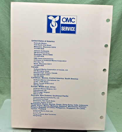 NEW GENUINE OMC 507508-12 SECTION TWELVE OUTBOARD INSTALLATION GUIDELINES 1985
