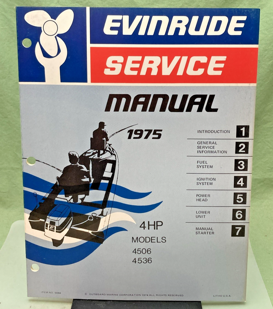 NEW GENUINE EVINRUDE 5088 4 HP MODEL SERVICE MANUAL 1975