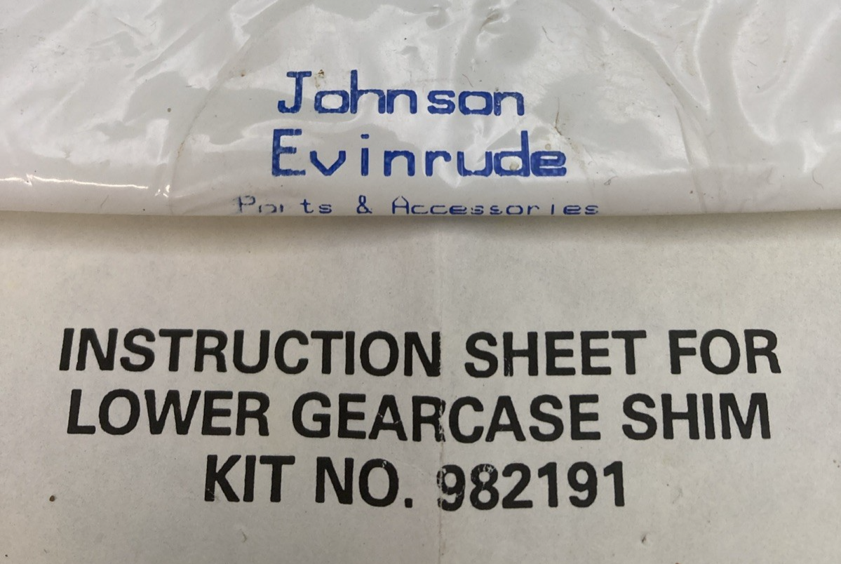 NEW GENUINE JOHNSON EVINRUDE 982191 Lower Gearcase Shim Incomplete Kit