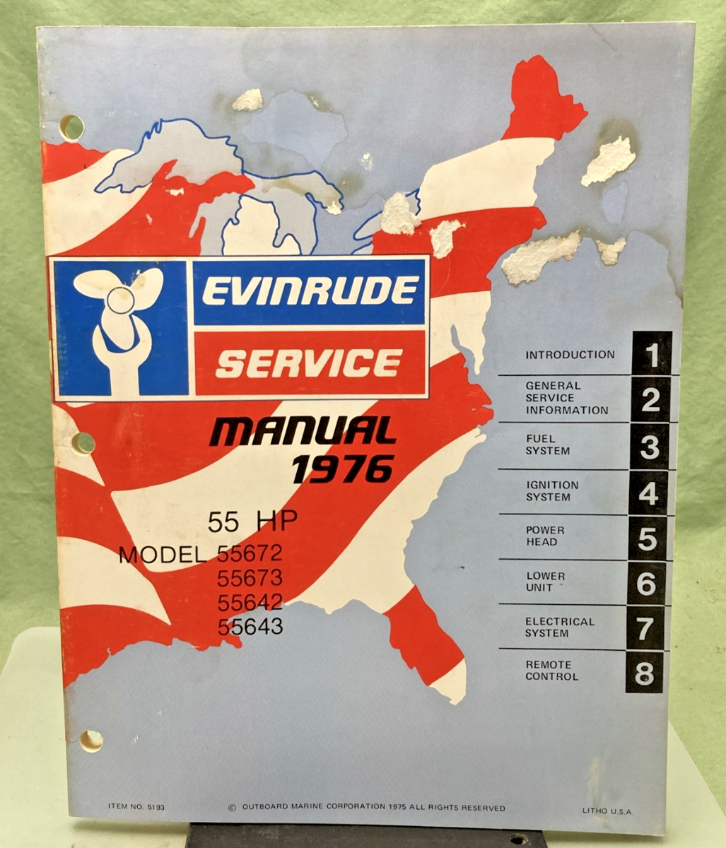 GENUINE EVINRUDE 5193 55 HP SERVICE MANUAL 1976