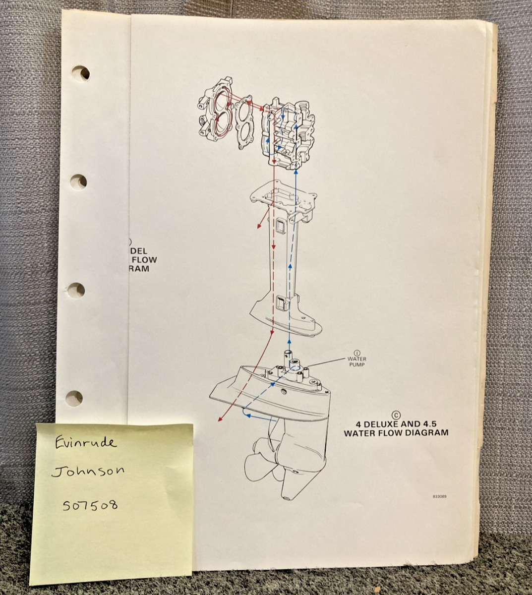 NEW REPLACES EVINRUDE JOHNSON 507508 WIRING DIAGRAM SECTION