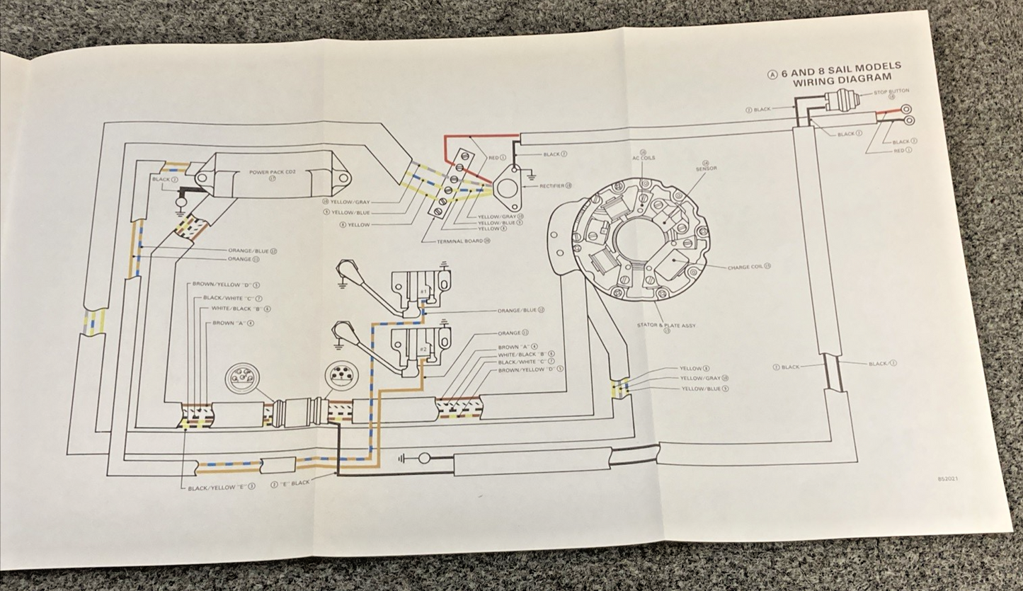 NEW REPLACES EVINRUDE JOHNSON 507508 WIRING DIAGRAM SECTION