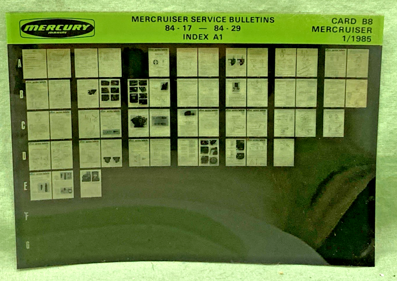 NEW GENUINE MERCRUISER SERVICE BULLETIN SET 1072-1976 INDEX A1 MICROFICHE