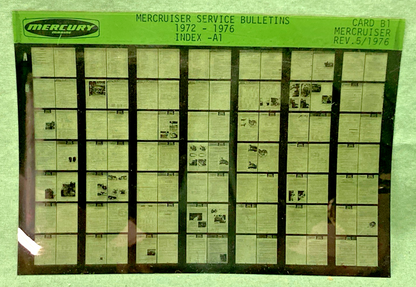 NEW GENUINE MERCRUISER SERVICE BULLETIN SET 1072-1976 INDEX A1 MICROFICHE