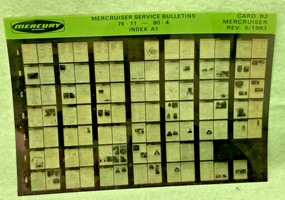 NEW GENUINE MERCRUISER SERVICE BULLETIN SET 1072-1976 INDEX A1 MICROFICHE