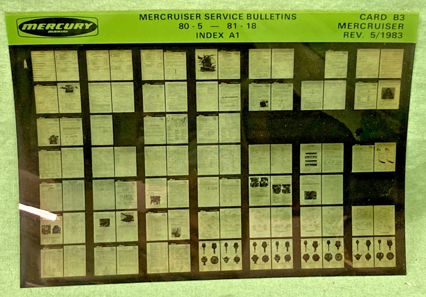 NEW GENUINE MERCRUISER SERVICE BULLETIN SET 1072-1976 INDEX A1 MICROFICHE