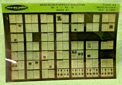 NEW GENUINE MERCRUISER SERVICE BULLETIN SET 1072-1976 INDEX A1 MICROFICHE
