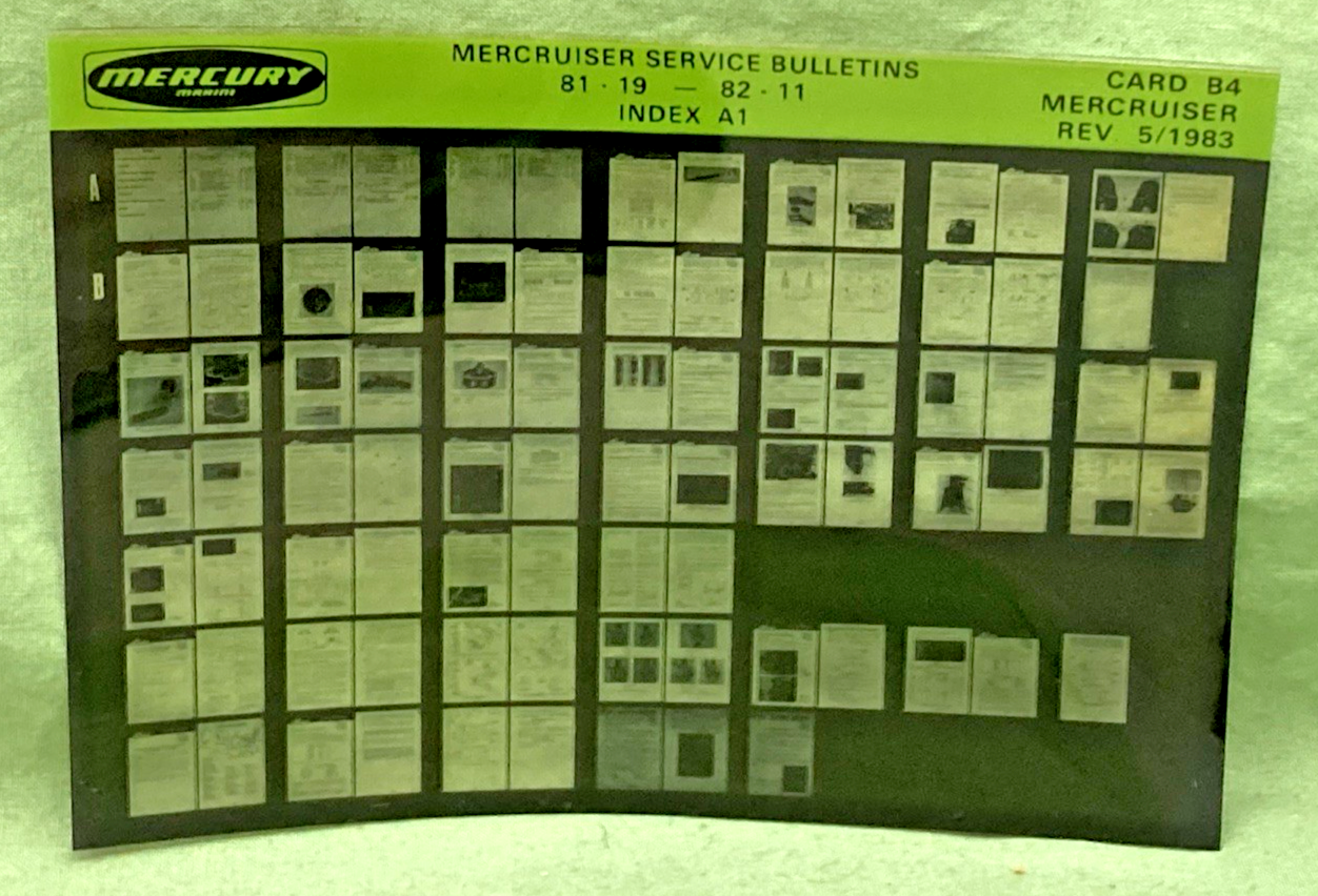 NEW GENUINE MERCRUISER SERVICE BULLETIN SET 1072-1976 INDEX A1 MICROFICHE