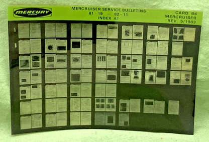 NEW GENUINE MERCRUISER SERVICE BULLETIN SET 1072-1976 INDEX A1 MICROFICHE