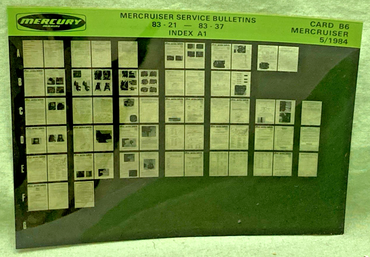 NEW GENUINE MERCRUISER SERVICE BULLETIN SET 1072-1976 INDEX A1 MICROFICHE