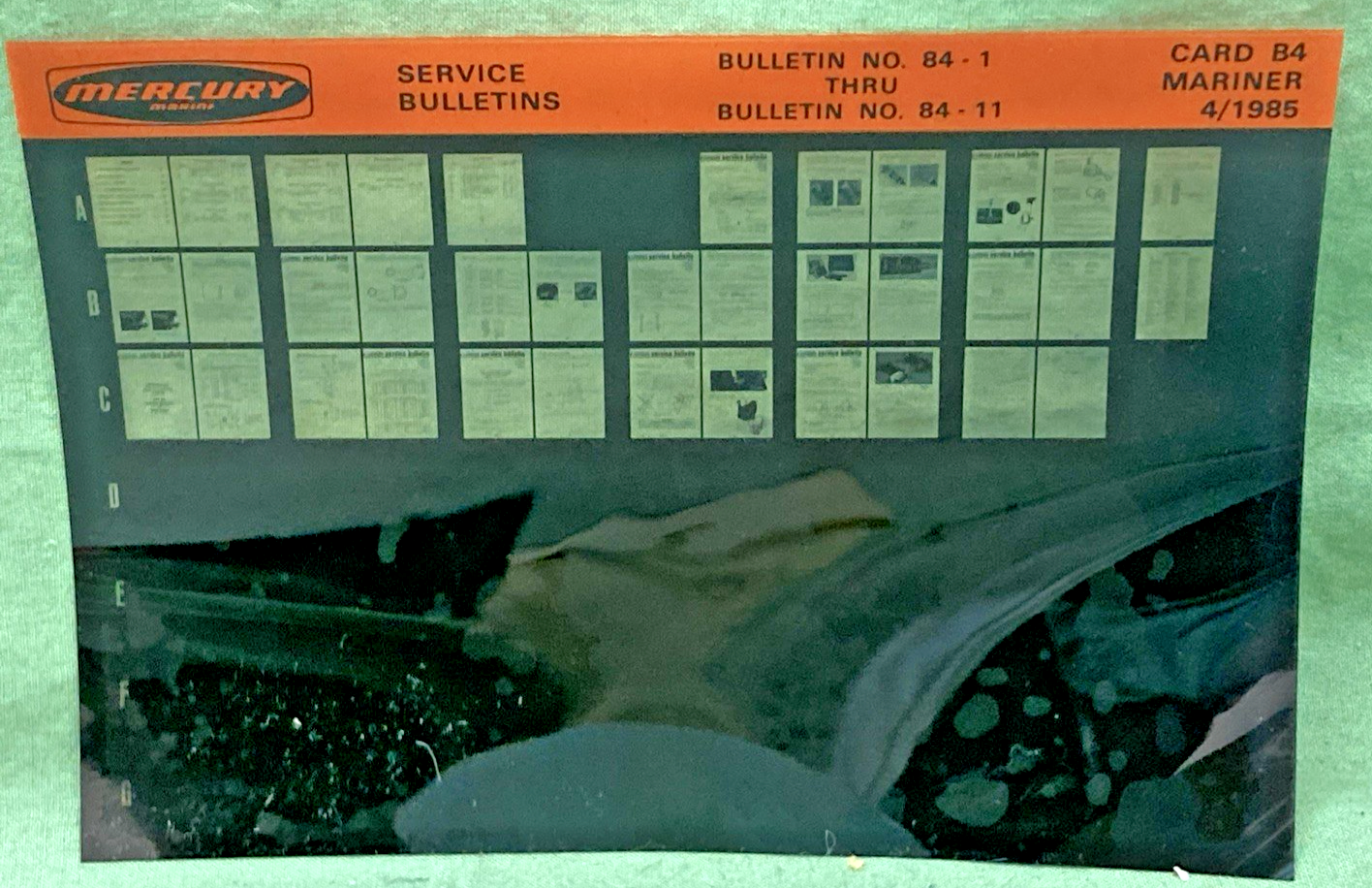 NEW GENUINE MERCURY MARINER SERVICE BULLETIN/INDEX SET 77-1, 80-7 4/1985