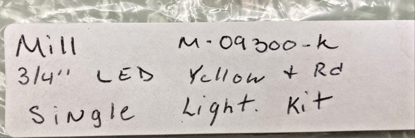 NEW REPLACES MILL M-09300-K 3/4" LED YELLOW AND RED SINGLE LIGHT KIT