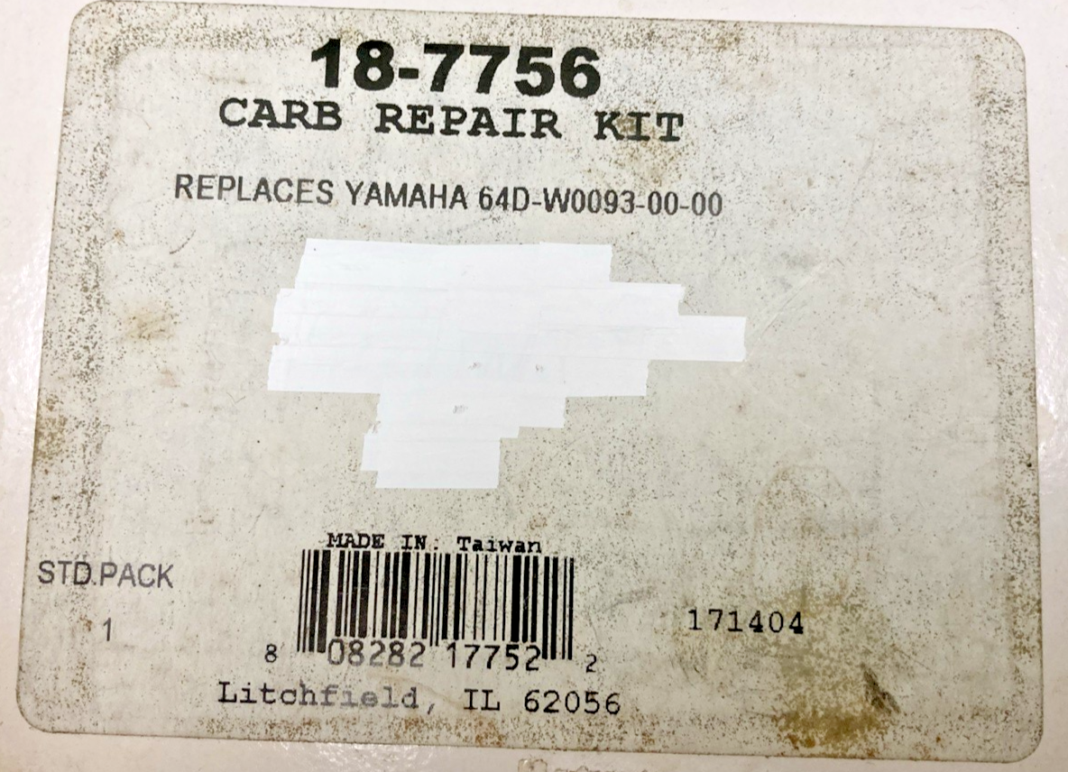 NEW REPLACES YAMAHA 18-7756 CARBURETOR REPAIR KIT, YAMAHA 64D-W0093-00-00
