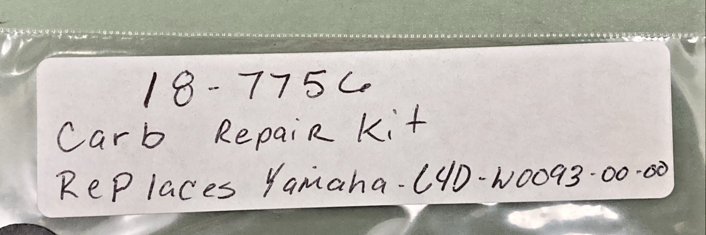 NEW REPLACES YAMAHA 18-7756 CARBURETOR REPAIR KIT, YAMAHA 64D-W0093-00-00