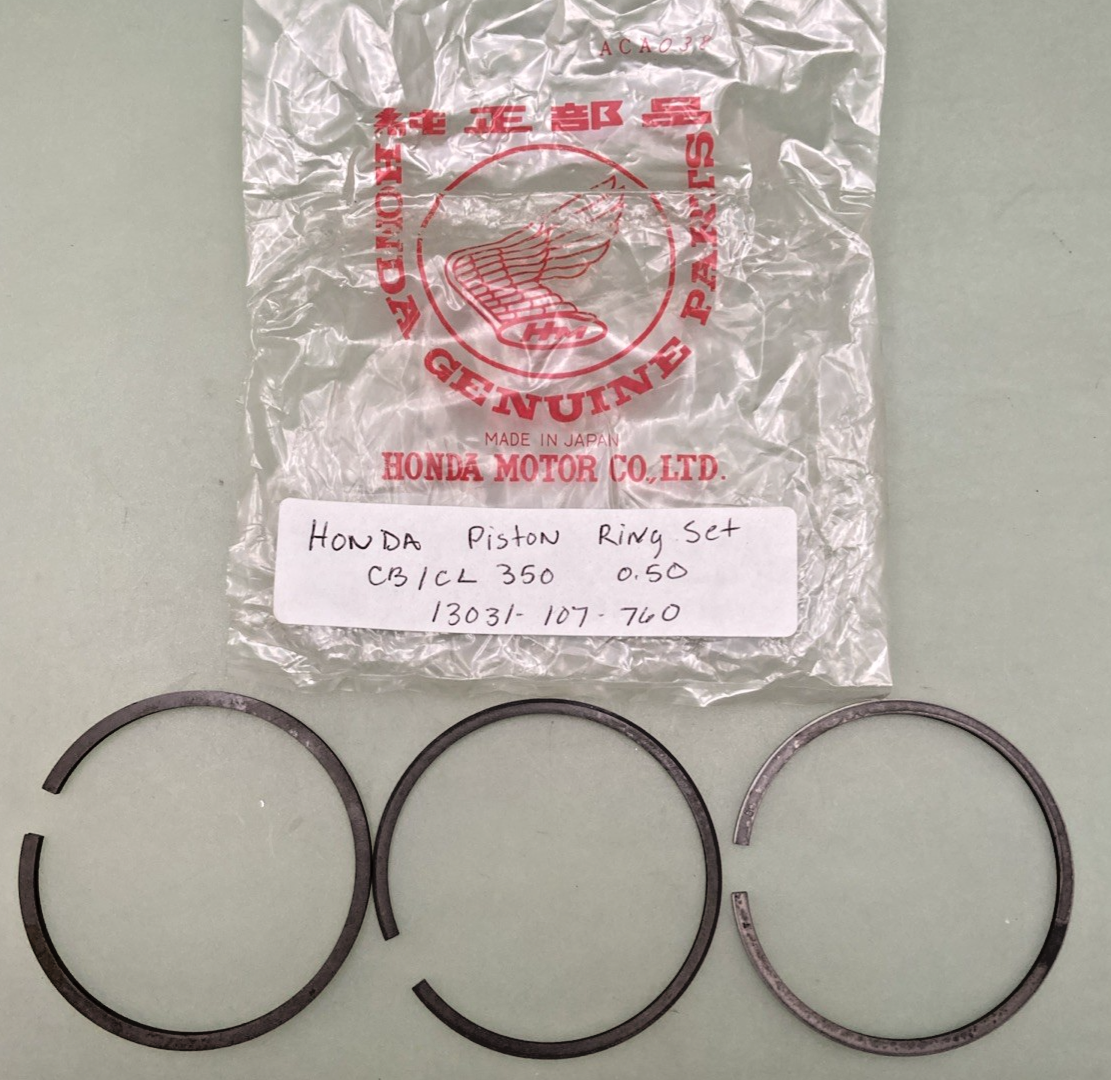 NEW GENUINE HONDA 13031-107-760 OVERSIZE PISTON RING SET .50