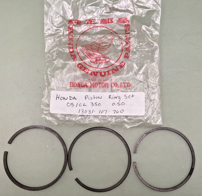 NEW GENUINE HONDA 13031-107-760 OVERSIZE PISTON RING SET .50